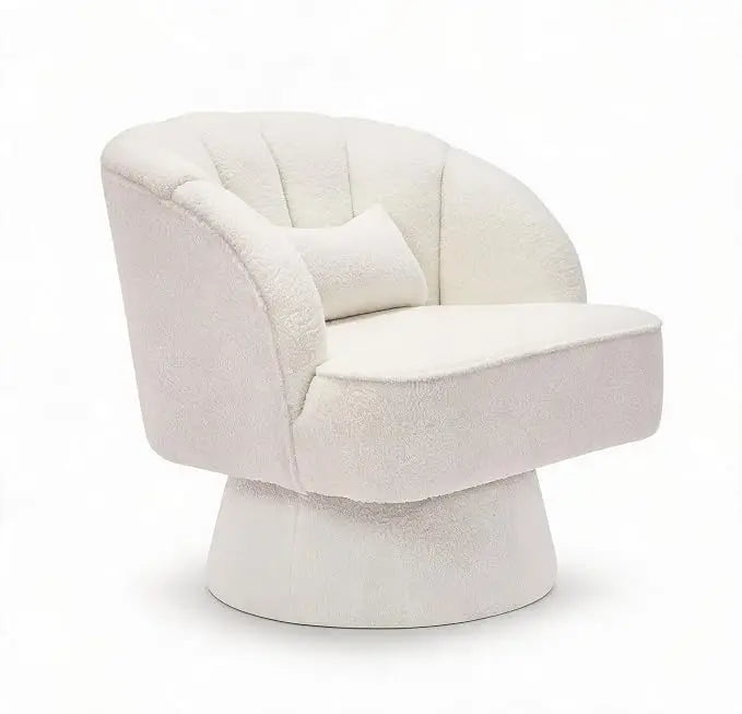 Fauteuil d'appoint pivotant en velours avec rotation à 360 degrés