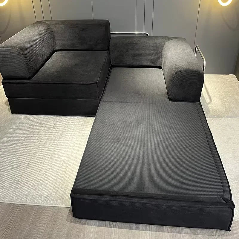 Canapé modulaire compressible en velours côtelé lavable