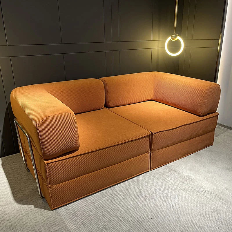 Canapé modulaire compressible en velours côtelé lavable