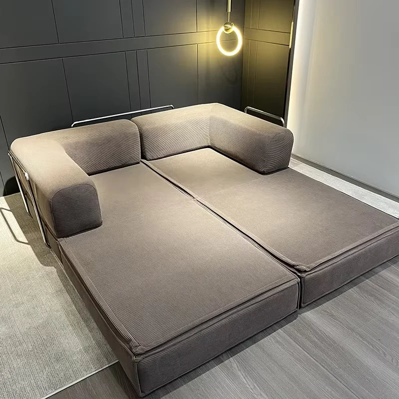 Canapé modulaire compressible en velours côtelé lavable