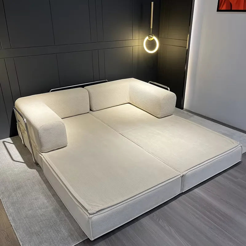 Canapé modulaire compressible en velours côtelé lavable
