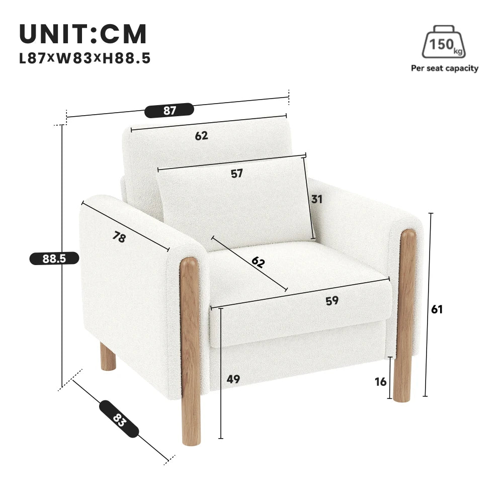 Fauteuil moderne rembourrage doux