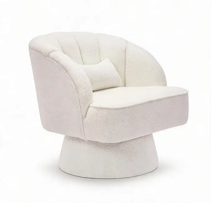 Fauteuil d'appoint pivotant en velours avec rotation à 360 degrés