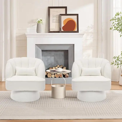 Fauteuil d'appoint pivotant en velours avec rotation à 360 degrés