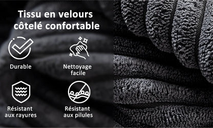 canapés en velours côtelé de luxe décontractés