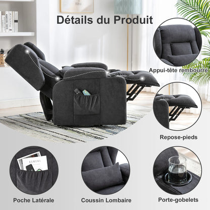 Fauteuil de massage avec surface en tissu