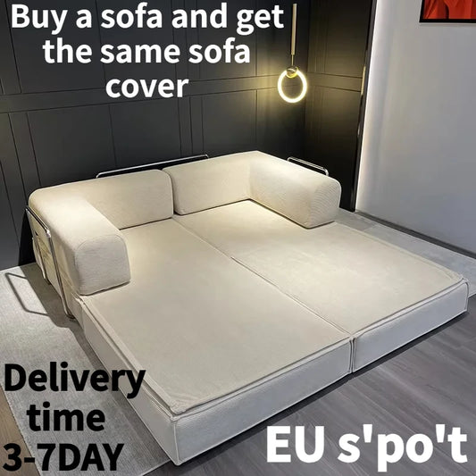 Canapé modulaire compressible en velours côtelé lavable