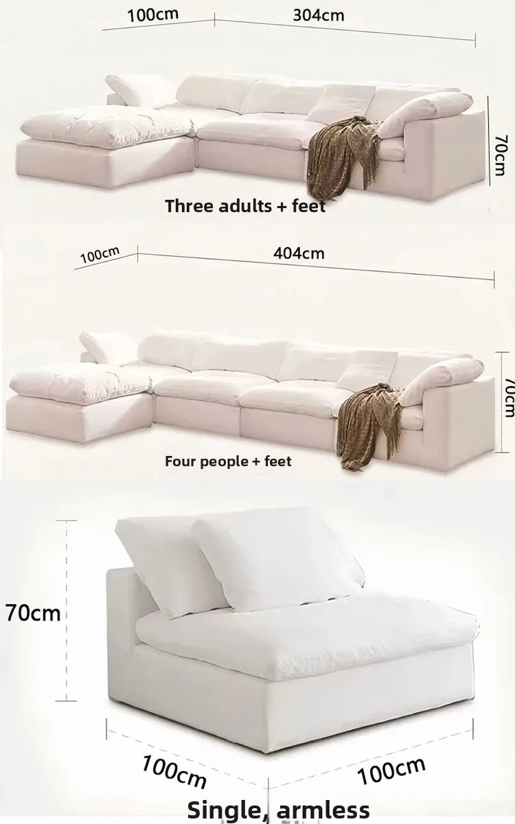 Canapé Nuage Modulaire en Tissu Chenille
