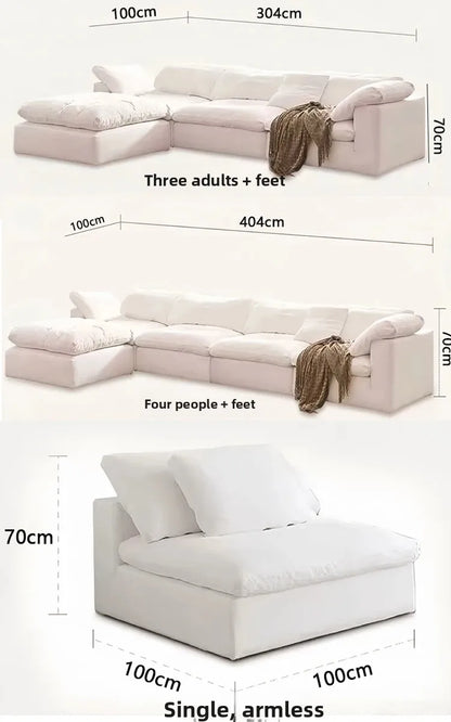 Canapé Nuage Modulaire en Tissu Chenille