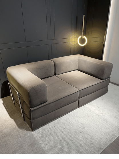 Canapé modulaire compressible en velours côtelé lavable