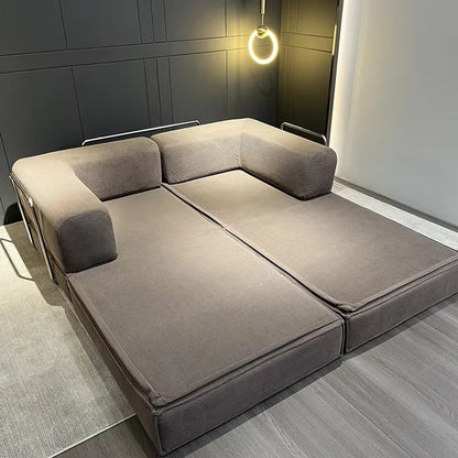 Canapé modulaire compressible en velours côtelé lavable