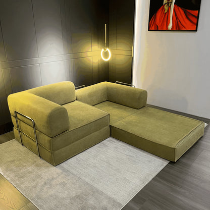 Canapé modulaire compressible en velours côtelé lavable