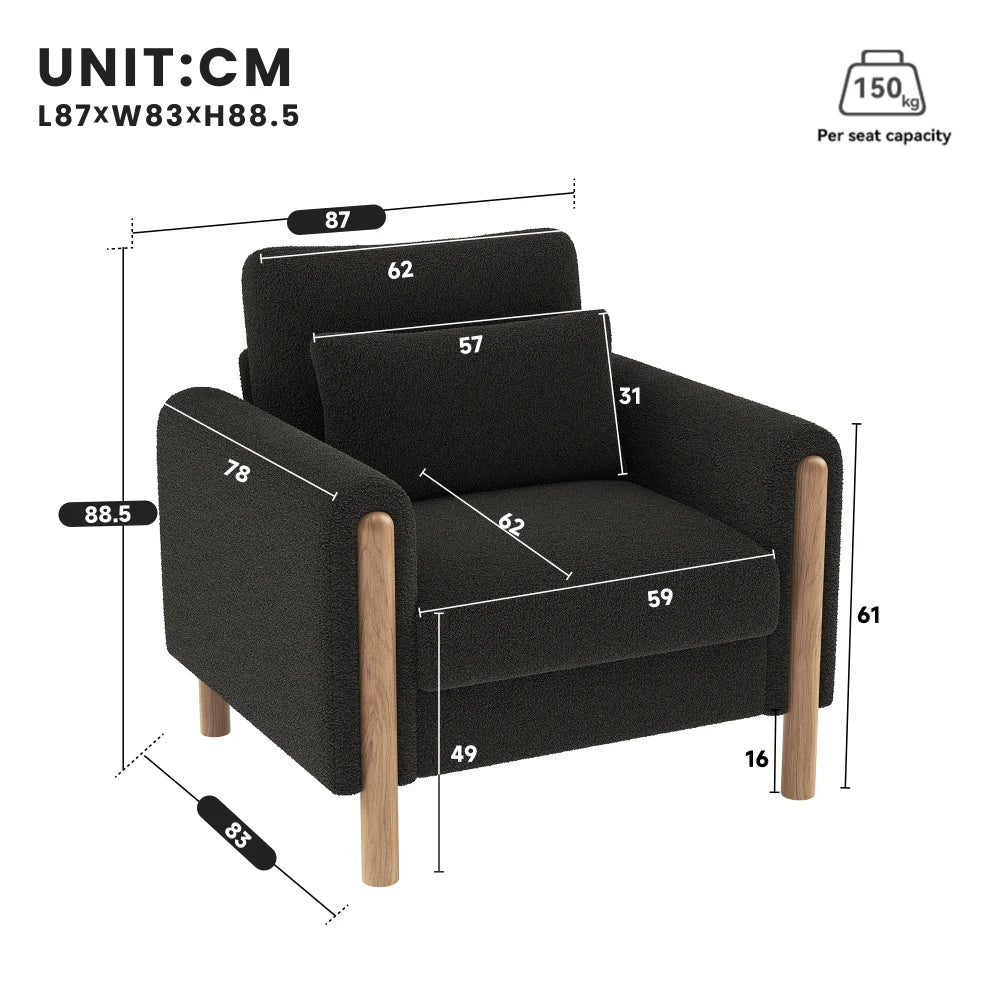 Fauteuil moderne rembourrage doux