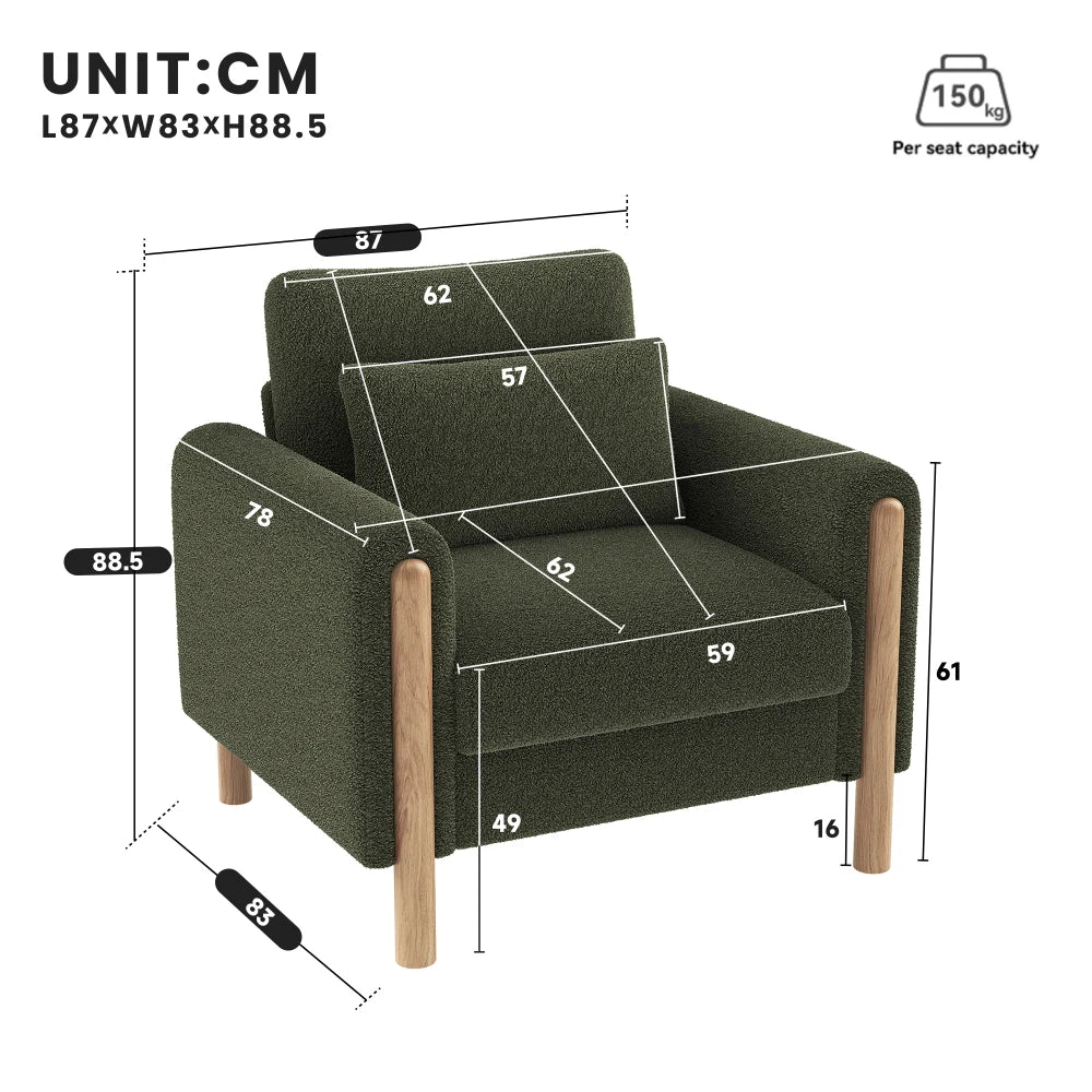 Fauteuil moderne rembourrage doux