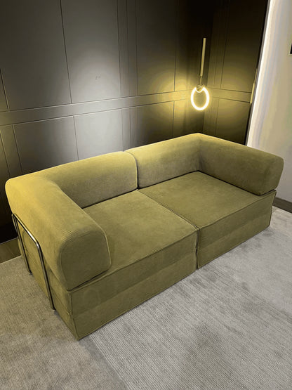 Canapé modulaire compressible en velours côtelé lavable