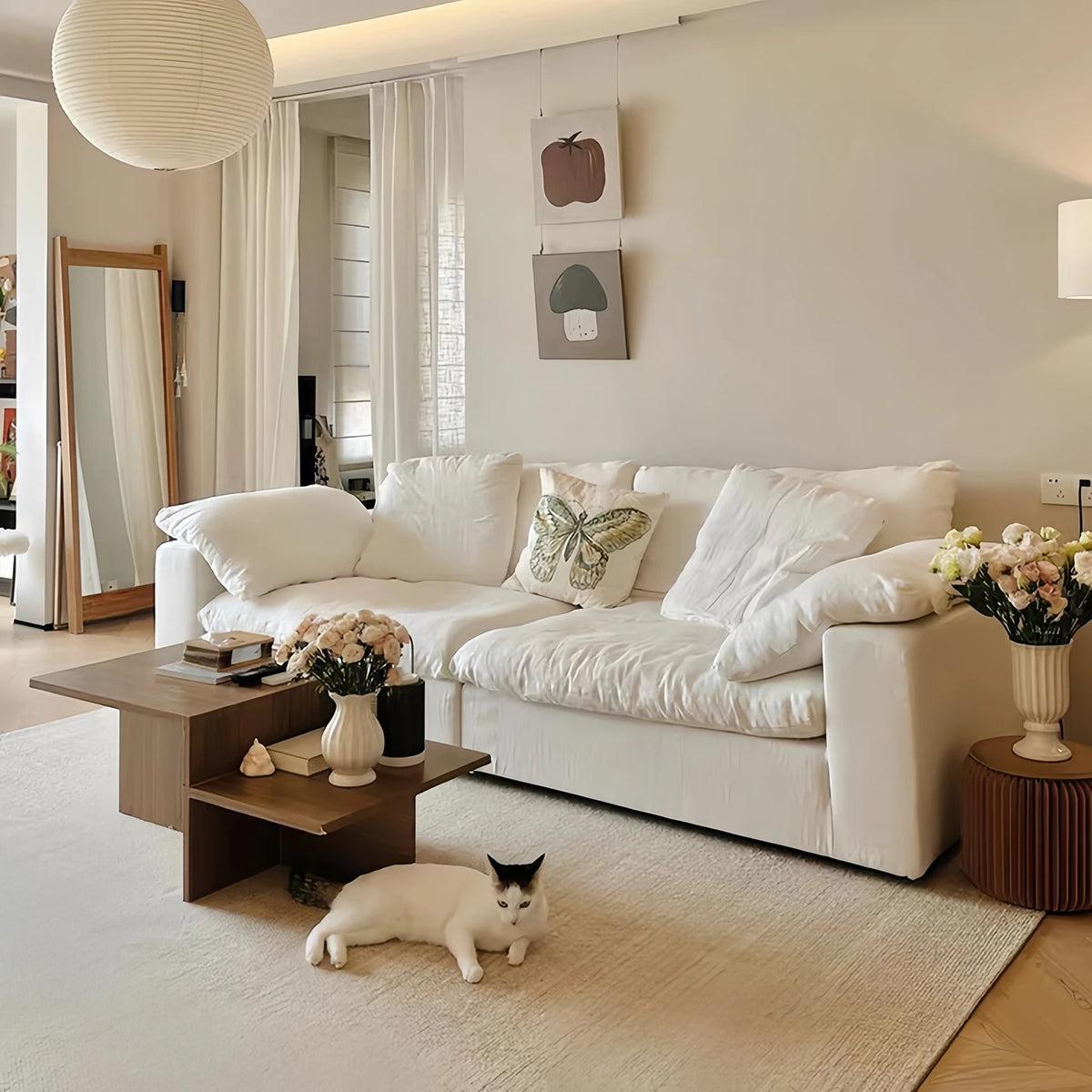 Canapé Nuage Modulaire en Tissu Chenille